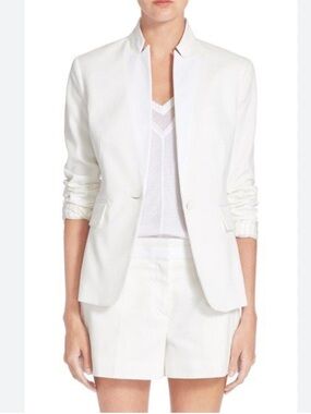 rag & bone White Open-Front Tailored Blazer rag & bone 'Archer Cotton Blazer 00